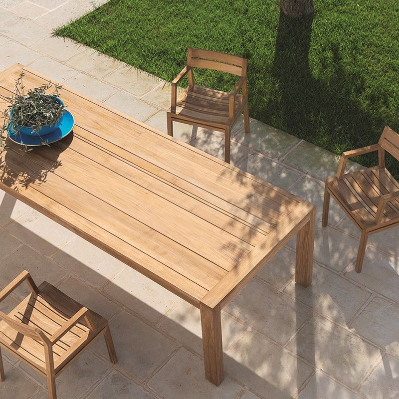 Modern Dining Chairs Teak With Arm Removable Cushion Outdoor Bistro Chairs
