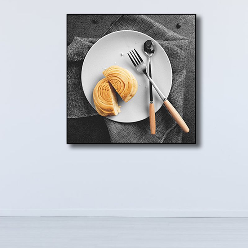 Photographies sur toile pour petit déjeuner, décoration murale moderne de nourriture savoureuse de couleur claire pour café