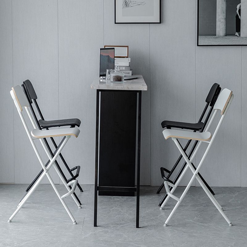 Wood Folding Bar & Counter Stool Modern Low Back Footrest Indoor Bar Stool