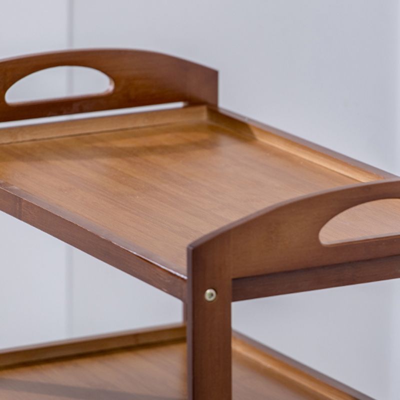 Rectangular Open Storage Prep Table Modern Dining Room Kitchen Trolley
