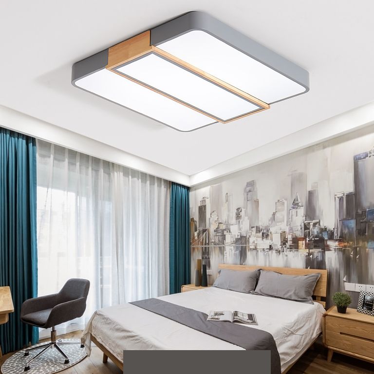 Colorblock rectangulaire encastré éclairage nordique acrylique salon LED plafonnier