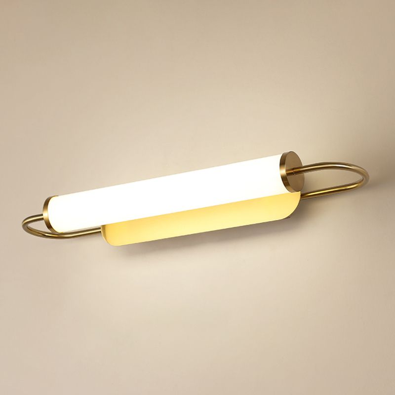 Iluminación de pared de medio cilindro de metal Mirror moderno 1 Luz de pared de luz Luz de luz en latón