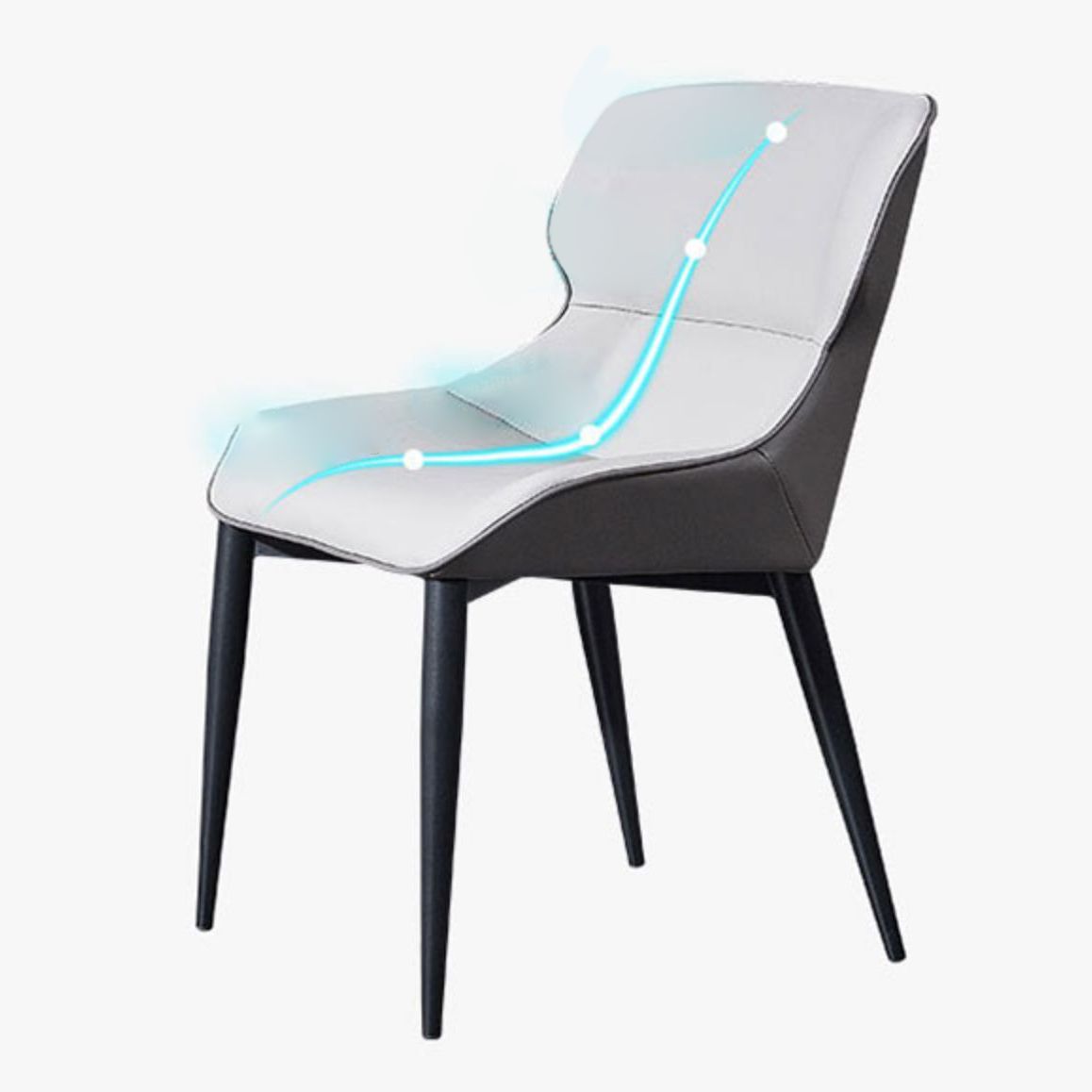 European Glam Style Metal Chair Set Wingback Side Dining Room Kitchen Chairs