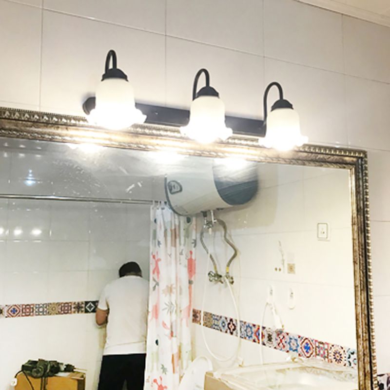 American Simple Makeup Mirror Lamp Glass Shade Mirror Light for Bathroom