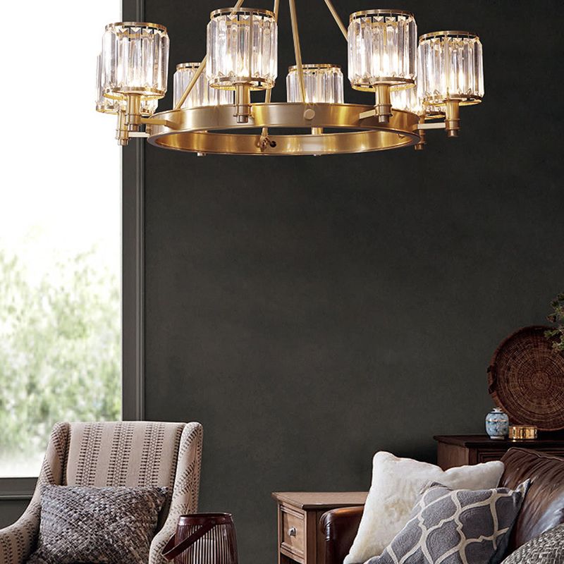 Traditional Copper Pendant Light Sputnik Cylinder Ceiling Light for Living Room