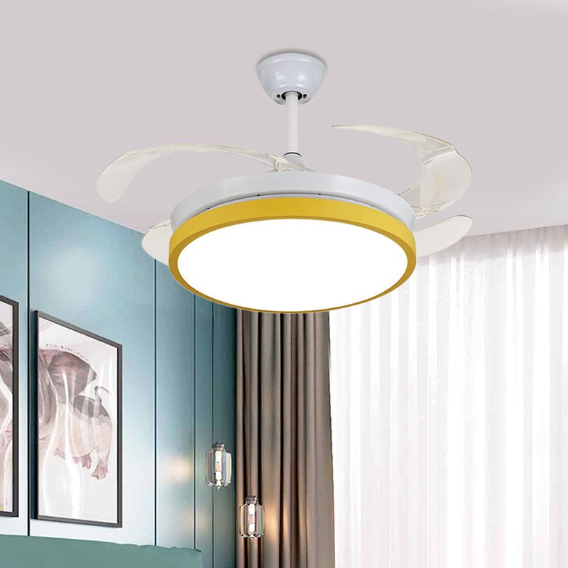 Circular Acrylique Semi Flush Plafond Lampadaire rose moderne / bleu / jaune 42,5 "W LED PRENDANT PRENDANT LEV