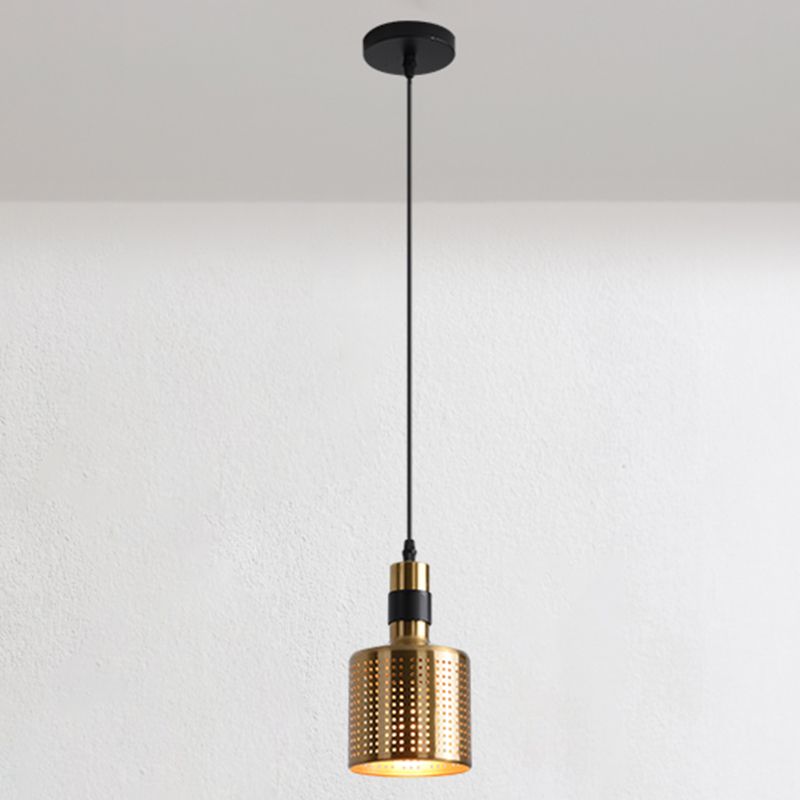 Post-modern Style Hanging Lamp Kit Simple Metal Bedroom Down Lighting Pendant in Gold