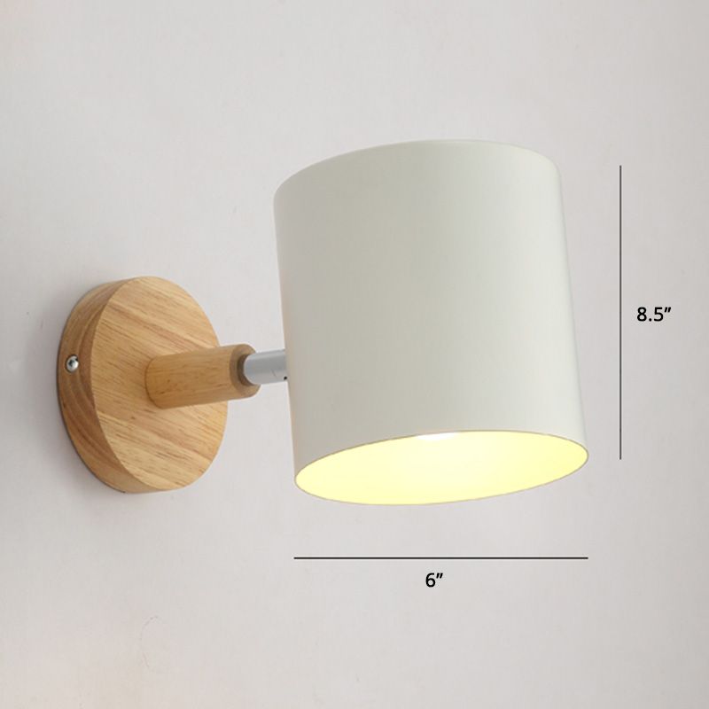 Rotatable Schatten Metall Wand montiert Lesen leichter Makkaronstil 1-Licht-Wandlampe für Schlafzimmer
