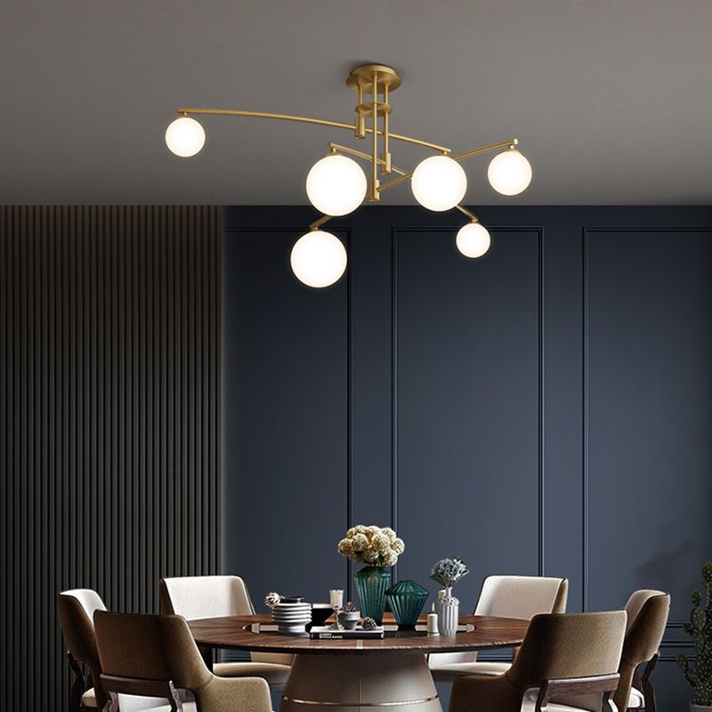 Tiered Opaline Glass Island Light Simple Style Ceiling Suspension Lamp for Living Room