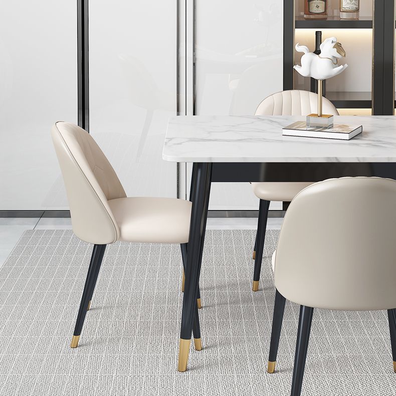 Modern Indoor 1/4/5/7 Pieces Dining Set Rectangle Stone Top Legs Dinette Set