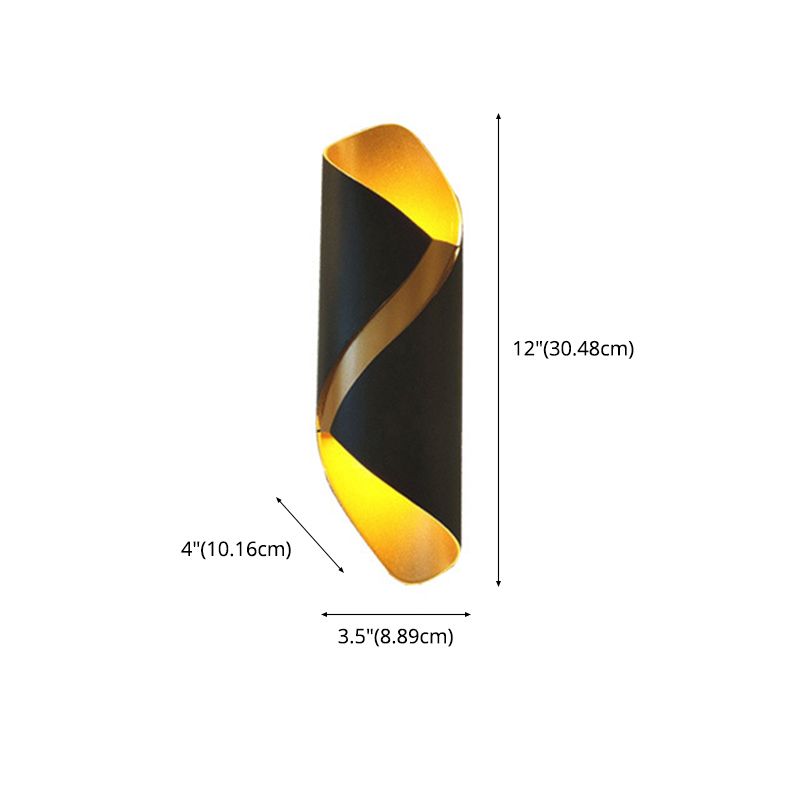 2-Lights Sconce Lights Modern Style Wrapped Aluminum Wall Lamps in Black and White