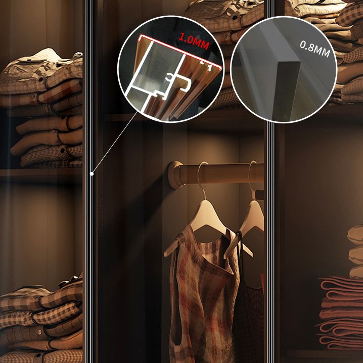 Modern Style Glass Wardrobe Bedroom Wardrobe Closet with Soft Close Door