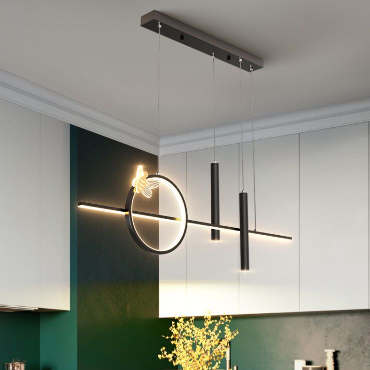 Luz de aluminio colgante colgante de LED creativa moderna Luz lineal de aluminio con sombra acrílica