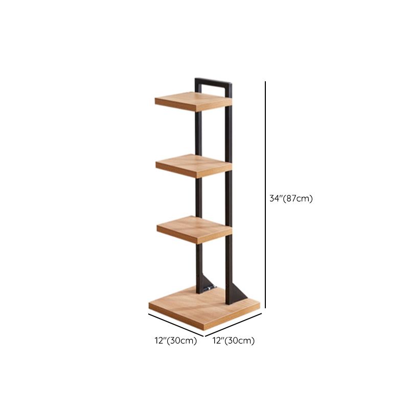 Contemporary Standard Bookshelf Open Back Engineered Wood Bookcase
