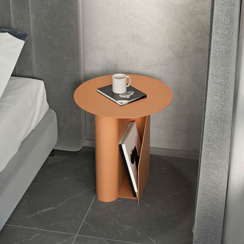 18.5" Tall Pedestal End Table Mid-Century Metal Round Side End Table
