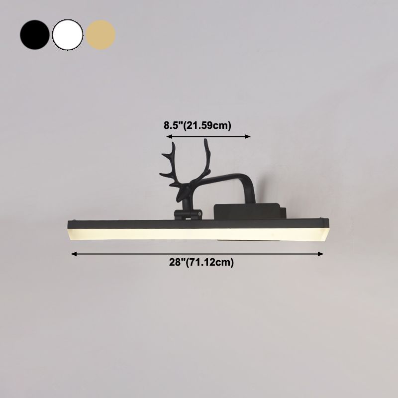 Linear Metal Wall Sconce Modern Style 1-Light Mirror Wall Mount Light Fixture
