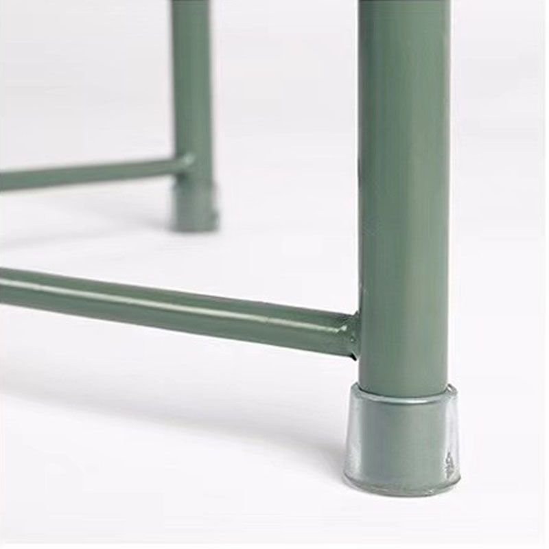 Mid-Century Metal Round Tray Top Side Table 20.5-inch Cross Legs End Table