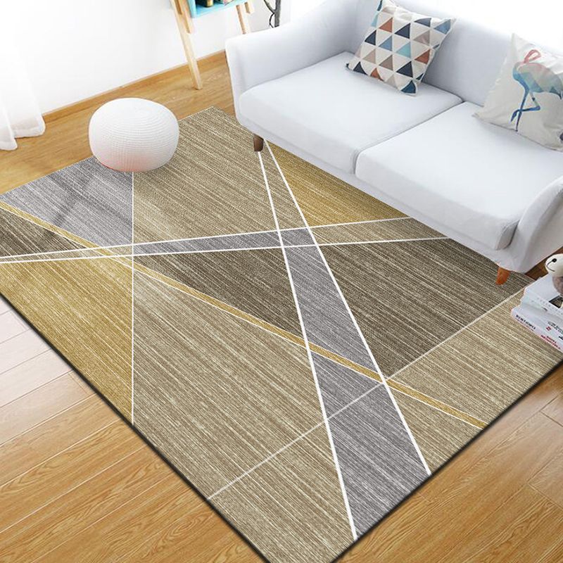 Unique Geometrical Print Rug Multi Color Modern Carpet Synthetics Stain Resistant Washable Non-Slip Backing Rug for Home