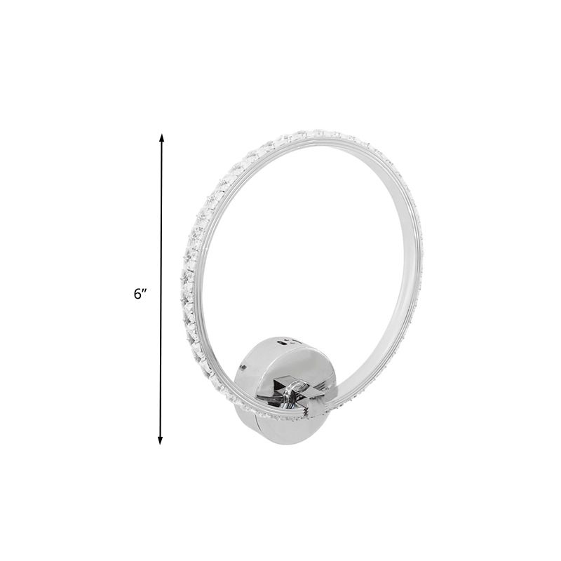 Runde durchscheinende Kristallleuchten -Licht Modernismus LED Chromwandbeleuchtung, 6 "/8"/10 "H