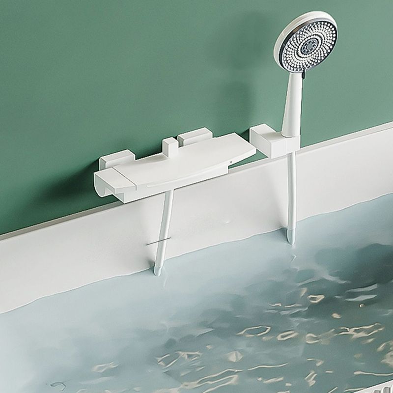 Modern White Acrylic Soaking Bathtub Rectangle Back to Wall Bathtub