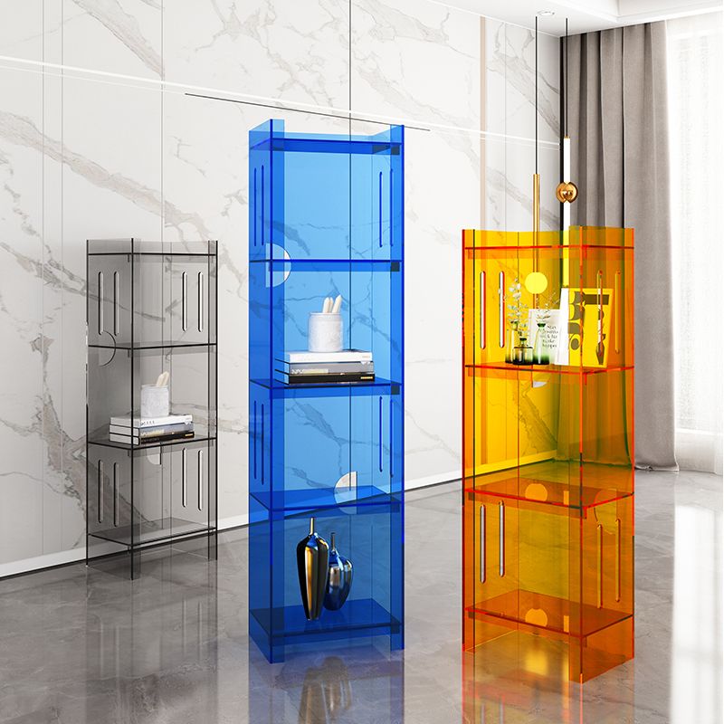 Rectangle Acrylic Standard Bookshelf Scandinavian Closed Back Bookcase