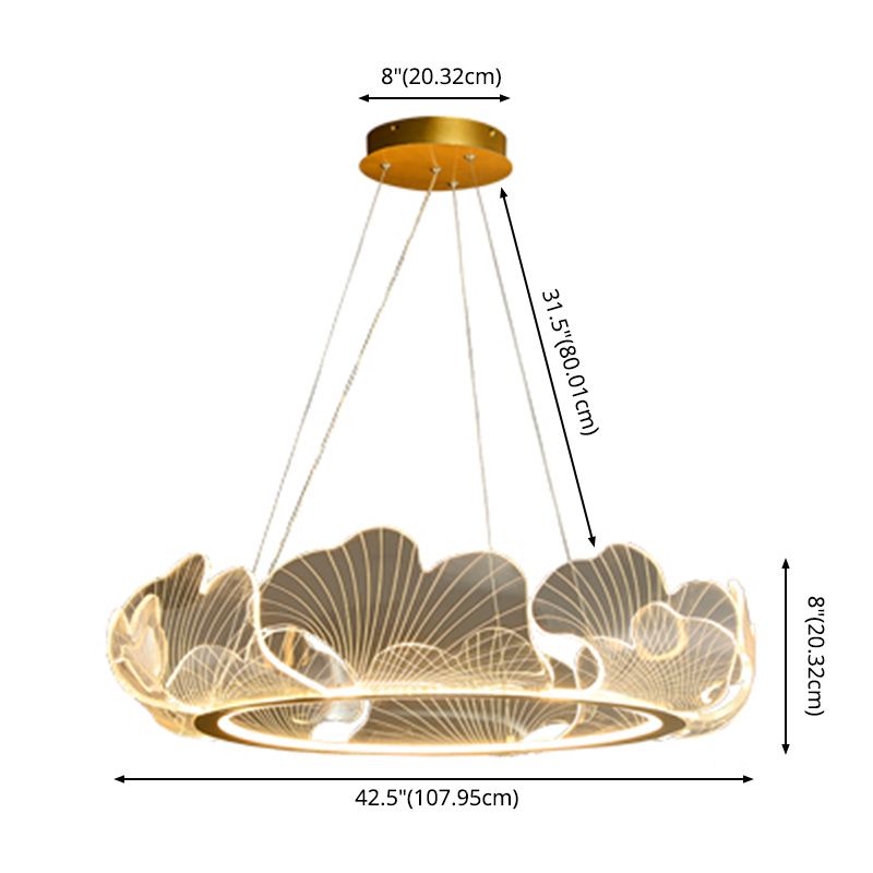 Luz de suspensión de anillo de oro de lámpara de araña de araña moderna para dormitorio de sala de estar