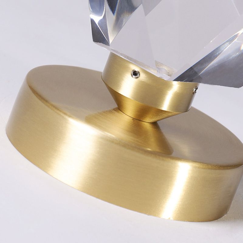 Geometric Shape Crystal Flush Light Modern 1 Light Flush Mount Ceiling Lights in Brass