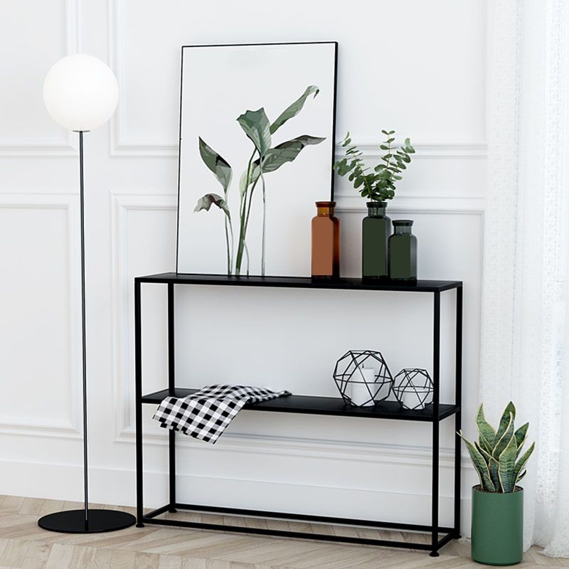 Iron Modern Console Table 2-shelf 31.5" Tall Accent Table for Hall