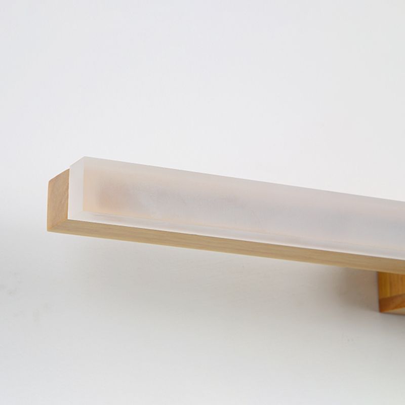 Wood Linear Mirror Lighting Nordic Style LED Wall Mounted Light Fixture