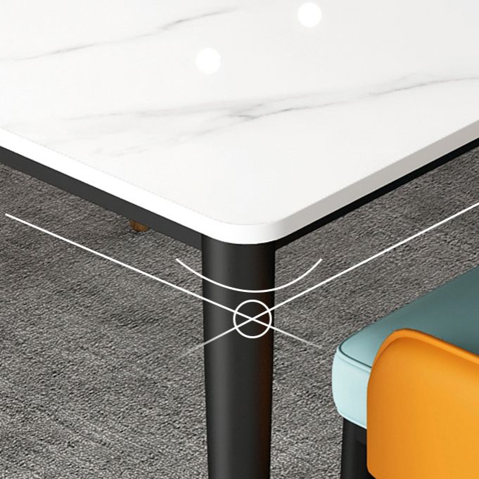 Modern Rectangle Dining Table Set 1/4/5 Pieces White Stone Dinette Set
