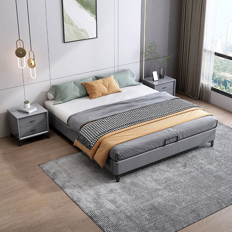 Contemporary 11.02 " Tall Wooden Frame Platform Bed for Bedroom