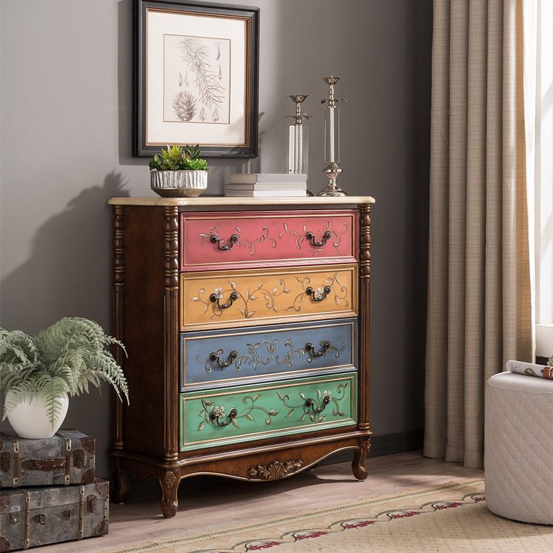 Industrial Chest with Drawers and Cabriole Legs in Distressed Wood