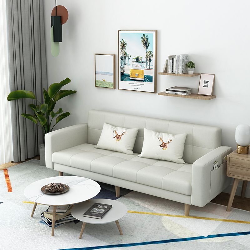 Scandinavian Seating Living Room Square Arm Biscuit Back Standard Settee
