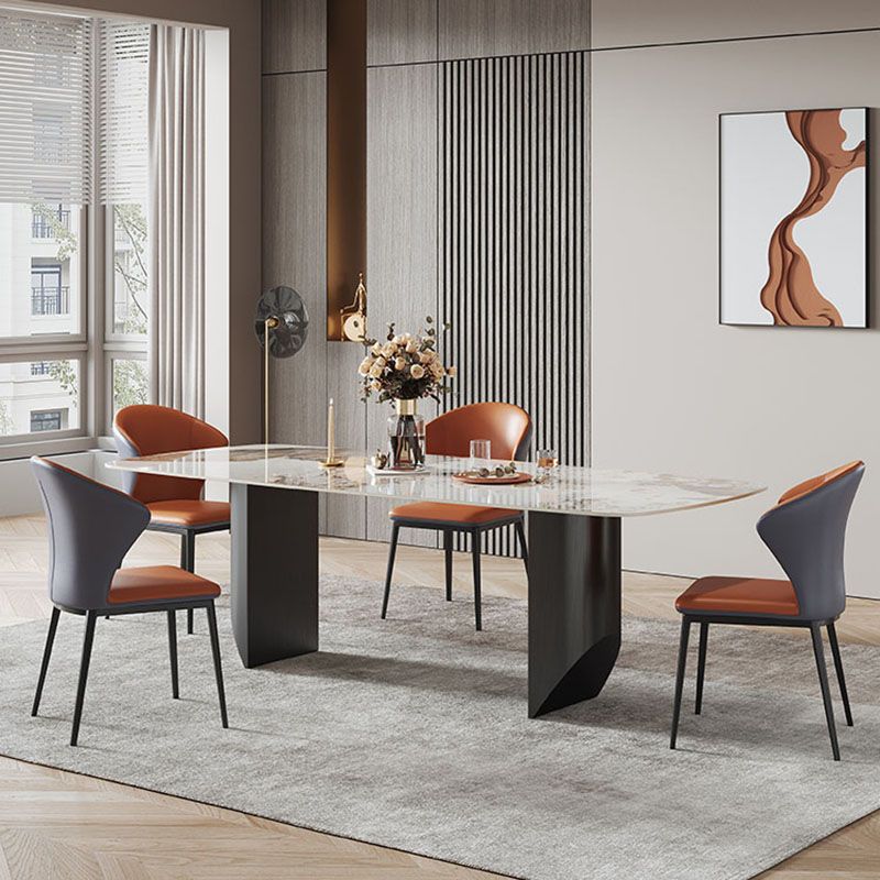 Modern Style Wingback Chairs Leather Dining Chairs for Kitchen