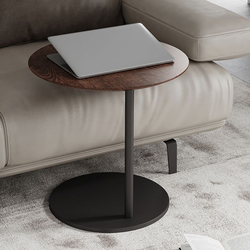 Modern Round Stone Pedestal Sofa Side Accent Table - Dia 19.69"