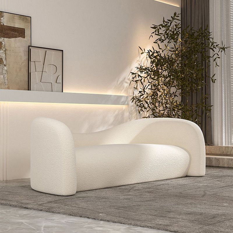 Modern Simple Curved Sofa with Tight Back for Living Room in White
