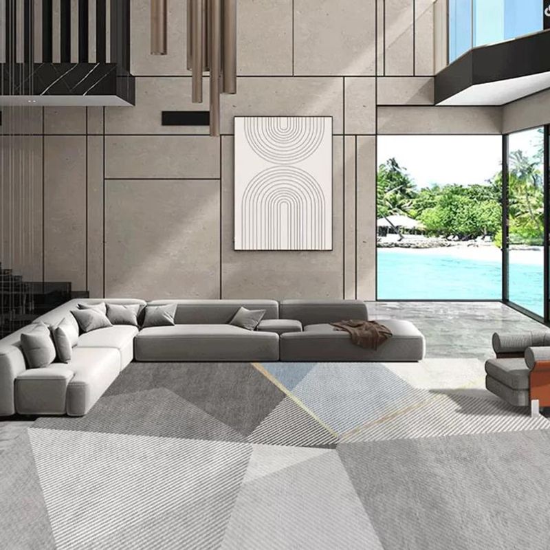 Minimalist Rectangle Printed Rug Polyester Indoor Rug Stain Resistant Carpet for Home Decoration