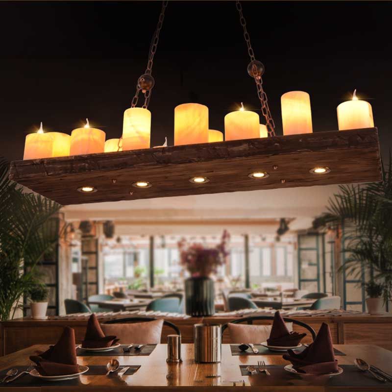 Marble Candle Island Light Fixture Vintage 8/12/16 Lights Dining Room Hanging Ceiling Light in Yellow