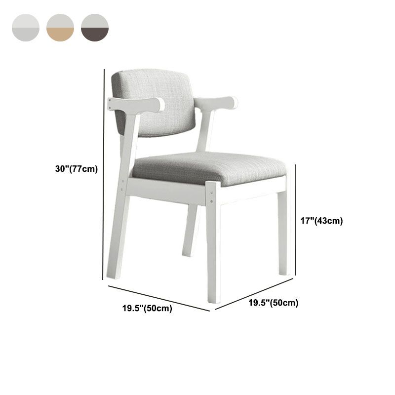 Contemporary Style Chair Armless Open Back Chair with Wood Legs for Home