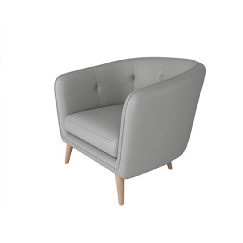 Modern Faux Leather Tufted Back Curved Loveseat Sofa with 1/2 seat