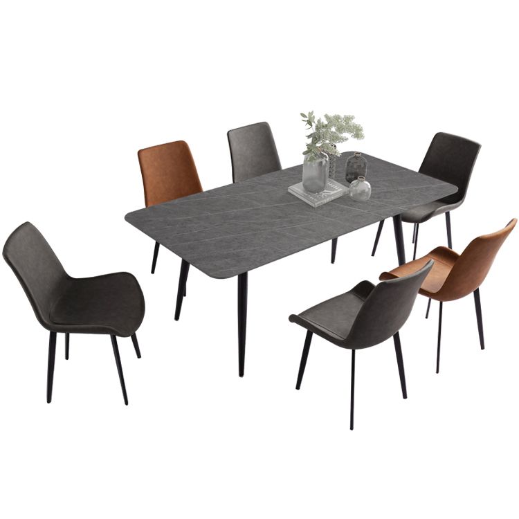 Gesinterde stenen driekleurige eettafel moderne stijl 4 poten tafel voor eetkamer
