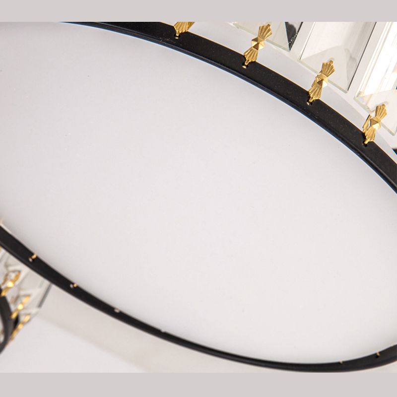 Lámpara de araña de cristal circular moderna y sencilla, cuerpo de lámpara de hardware de la Sala de estar