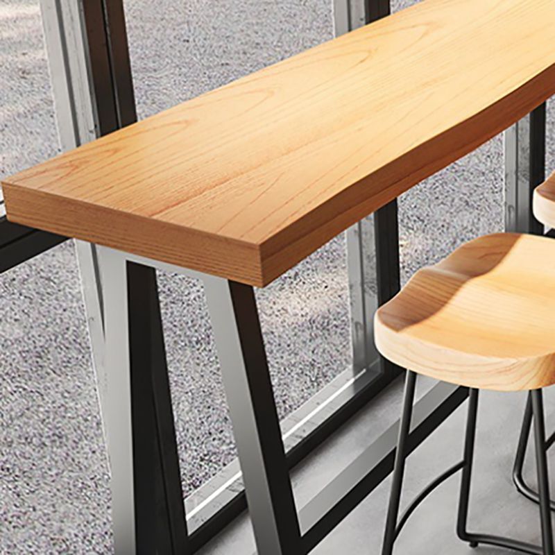 Industrial Style Rectangle Counter Table Wooden Counter Table for Restaurant