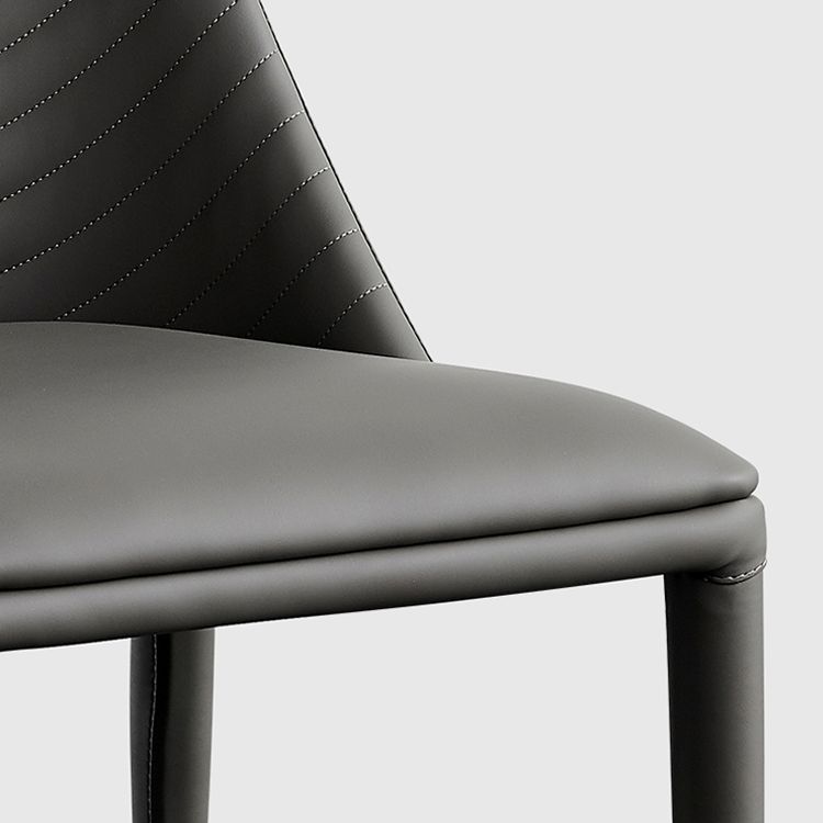 Silla de comedor moderna de piel sintética, silla sin brazos de metal para uso doméstico, para restaurante