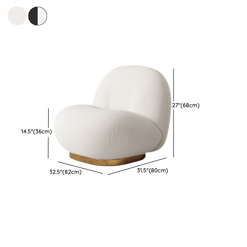 Solid Wood Chair Round Base Style Lounge Accent Chair for Living Room
