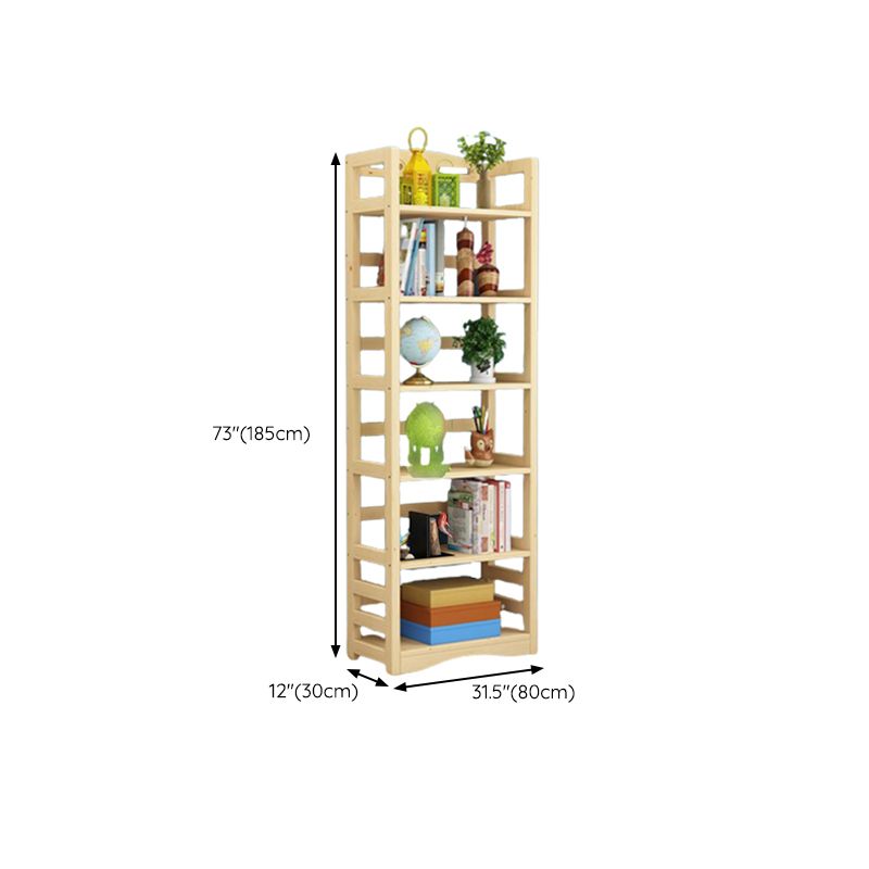 Etagere Vertical Modern Book Shelf Natural Wooden Shelf Bookcase for Study Room