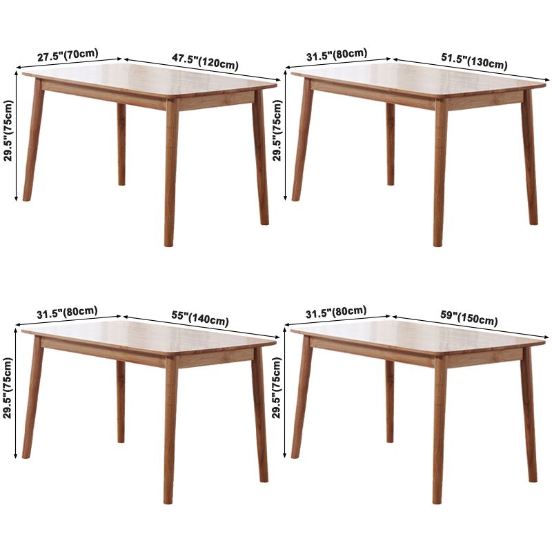 Mesa de madera de balata rectángulo mesa de comedor moderna con 4 patas para restaurante