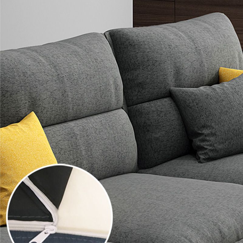 Scandinavian Stain-Resistant Faux Leather 4-Seater L-Shape Sectional Set