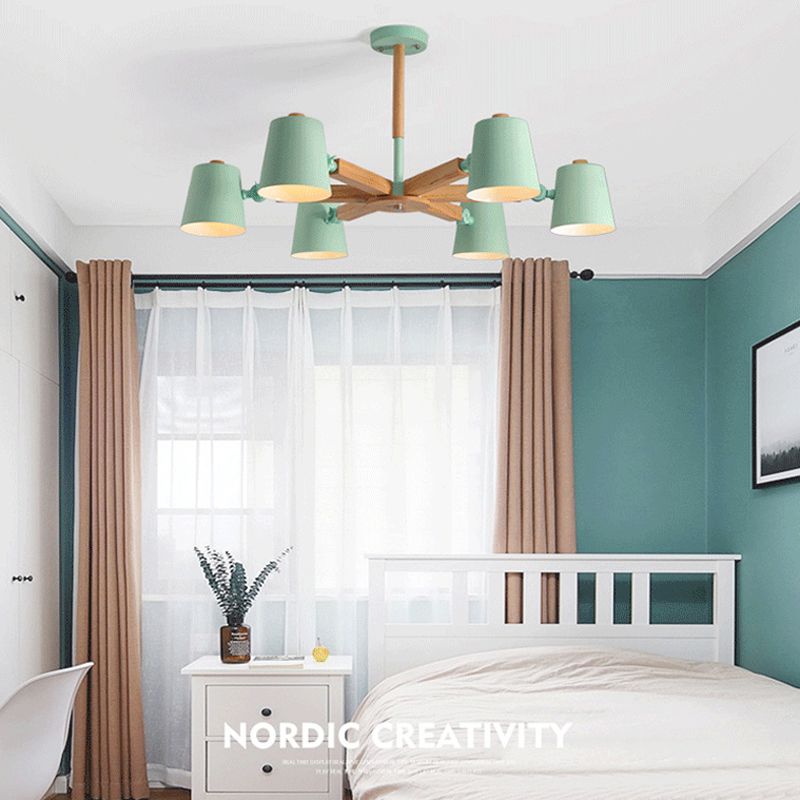 Conische kroonluchterlamp Moderne metalen hanglamp voor woonkamer