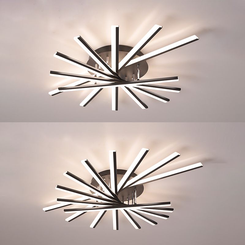 Moderne Unterputz-Deckenleuchte aus Metall für Esszimmer und Wohnzimmer